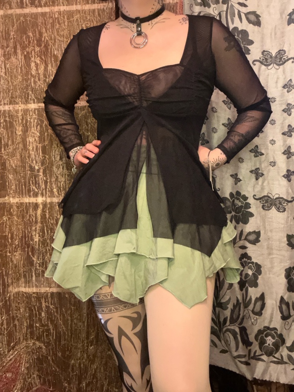 Fairy Whimsigoth Mesh Lolita Flyaway Blouse